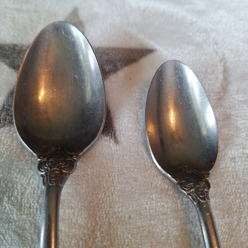 National Stainless Lady Theresa Set of 2 Spoons Made In Japan Replacements